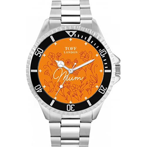 Toff London Orange Blumen-Mamma-Uhr von Toff London