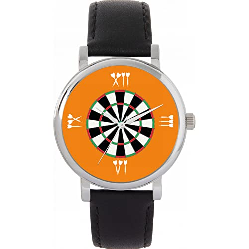 Toff London Orange römische Ziffern Dartscheibe Uhr von Toff London