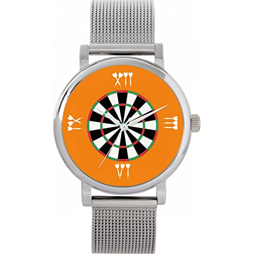 Toff London Orange römische Ziffern Dartscheibe Uhr von Toff London