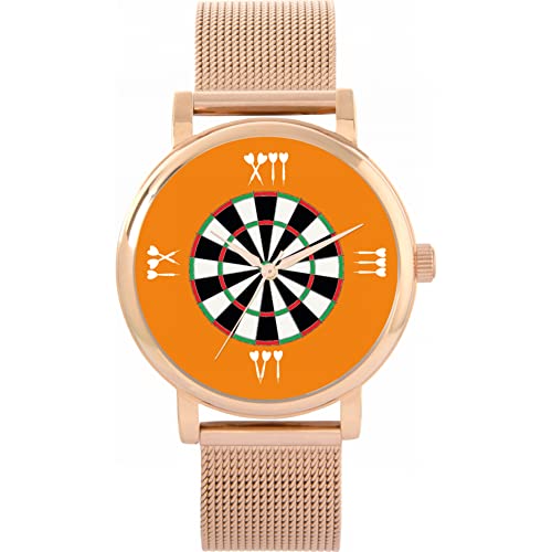 Toff London Orange römische Ziffern Dartscheibe Uhr von Toff London