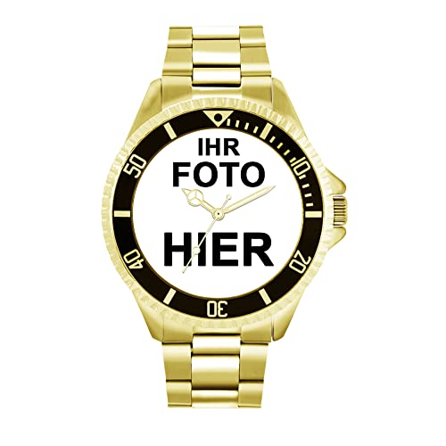 Toff London personalisierte gravierbaren Foto Geschenke für Männer und Jungen, Analog-Quarzwerk Uhr mit Edelstahlband, Custom Made Watch von Toff London