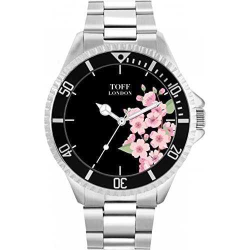 Toff London Rosa Kirschblüten-Blumen-Uhr von Toff London