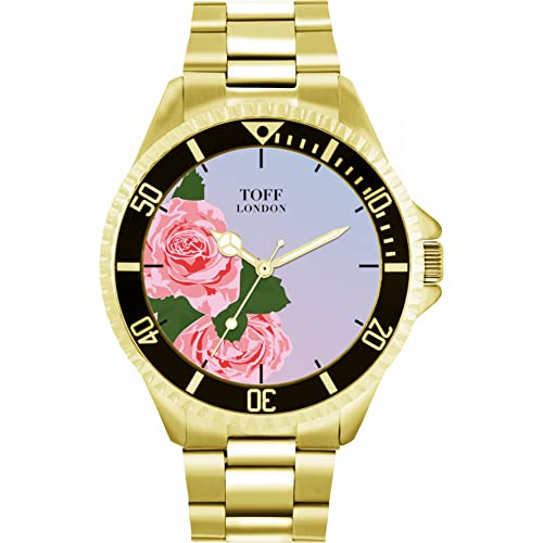 Toff London Rosa Rosen-Blumen-Uhr von Toff London