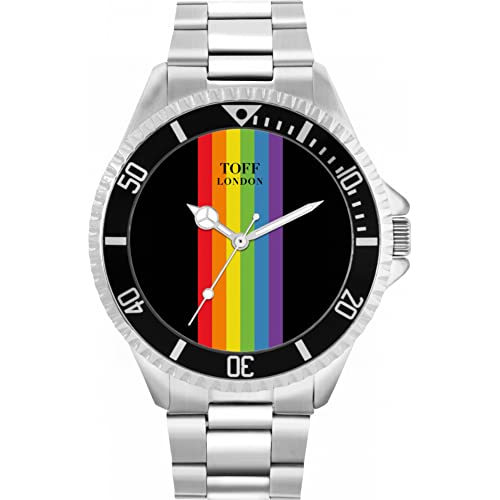 Toff London Pride Linear Schwarze Uhr von Toff London