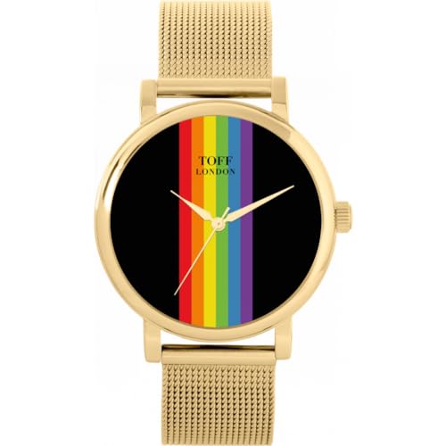 Toff London Pride Linear Schwarze Uhr von Toff London