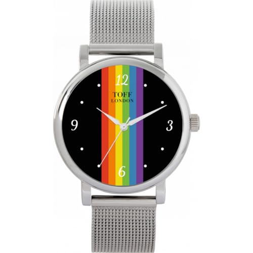 Toff London Pride Linear schwarz arabische Ziffern Uhr von Toff London