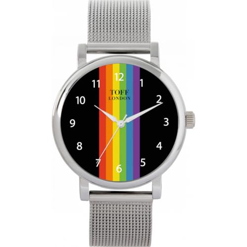 Toff London Pride Linear schwarz arabische Ziffern Uhr von Toff London