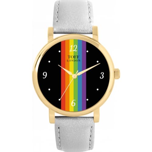 Toff London Pride Linear schwarz arabische Ziffern Uhr von Toff London