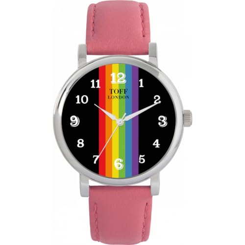 Toff London Pride Linear schwarz arabische Ziffern Uhr von Toff London