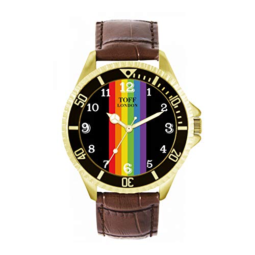 Toff London Pride Linear schwarz arabische Ziffern Uhr von Toff London