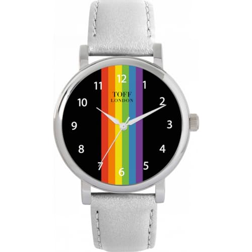 Toff London Pride Linear schwarz arabische Ziffern Uhr von Toff London