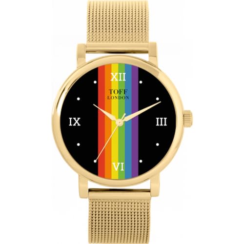 Toff London Pride Linear schwarz römische Ziffern Uhr von Toff London