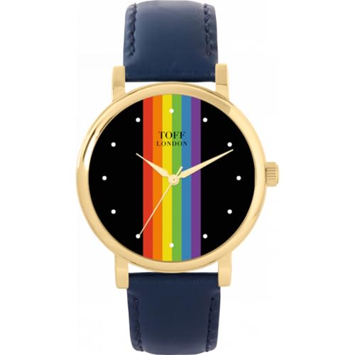 Toff London Pride Lineare Schwarze Punkte Uhr von Toff London