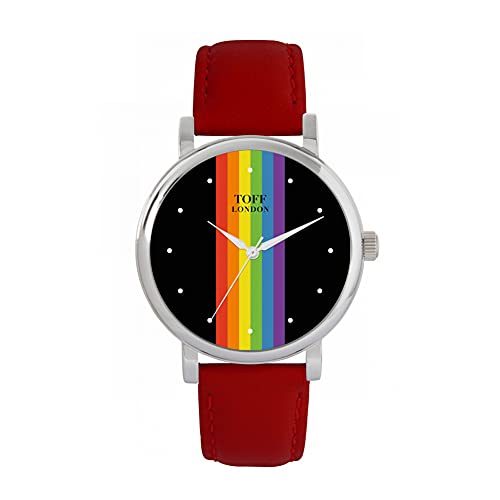 Toff London Pride Lineare Schwarze Punkte Uhr von Toff London