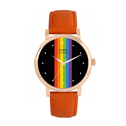 Toff London Pride Lineare Schwarze Punkte Uhr von Toff London