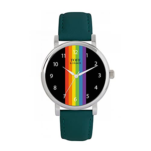 Toff London Pride Lineare Schwarze arabische Ziffern Uhr von Toff London