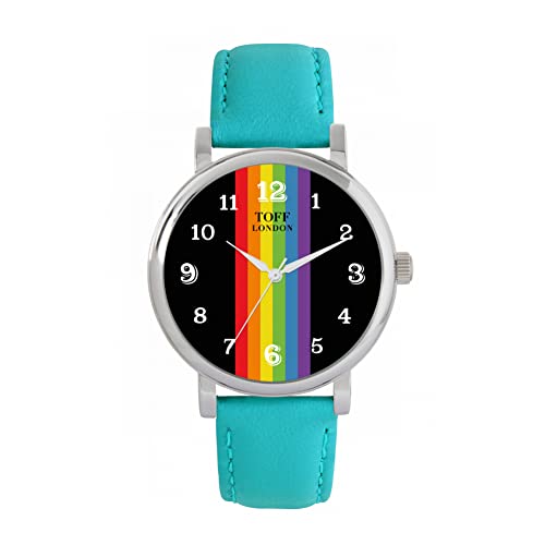 Toff London Pride Lineare Schwarze arabische Ziffern Uhr von Toff London