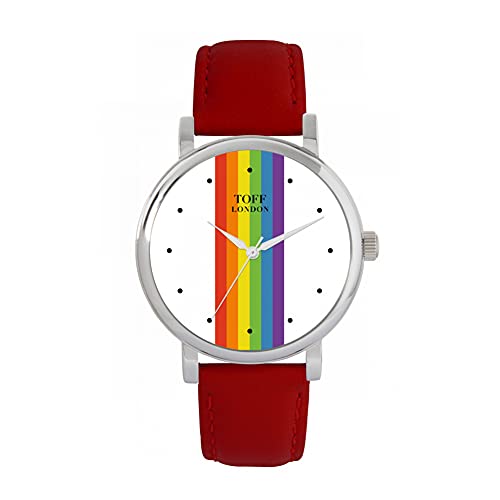 Toff London Pride Lineare weiße Punkte Uhr von Toff London