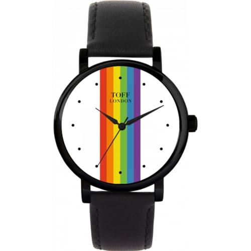 Toff London Pride Lineare weiße Punkte Uhr von Toff London