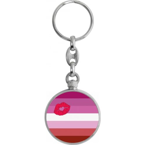 Toff London Pride Lippenstift Schlüsselanhänger mit lesbischer Flagge von Toff London