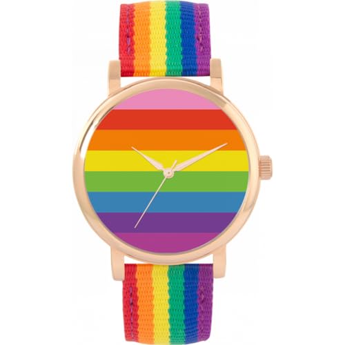 Toff London Pride Original Armbanduhr mit Regenbogen-Stolzflagge von Toff London