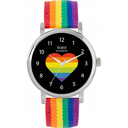 Toff London Pride Rainbow Heart Armbanduhr mit arabischen Ziffern von Toff London