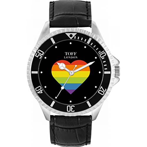 Toff London Pride Rainbow Heart Dot Batons Uhr von Toff London