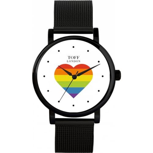 Toff London Pride Rainbow Heart Dot Batons Uhr von Toff London