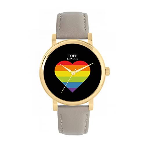 Toff London Pride Rainbow Heart Schwarze Uhr von Toff London