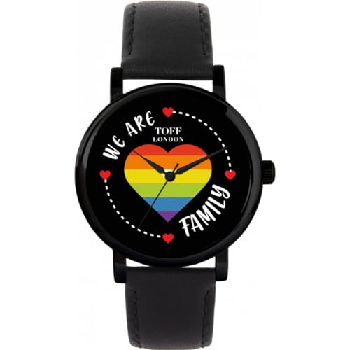 Toff London Pride Rainbow Herz Familie schwarz Uhr von Toff London