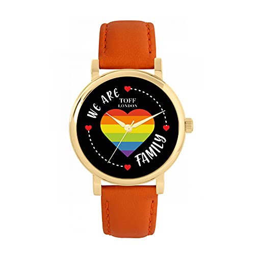 Toff London Pride Rainbow Herz Familie schwarz Uhr von Toff London