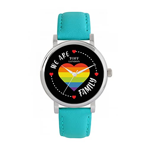 Toff London Pride Rainbow Herz Familie schwarz Uhr von Toff London