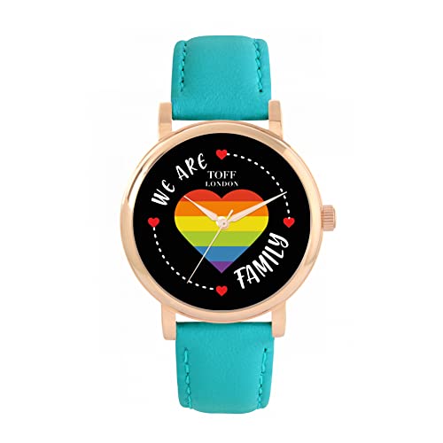 Toff London Pride Rainbow Herz Familie schwarz Uhr von Toff London