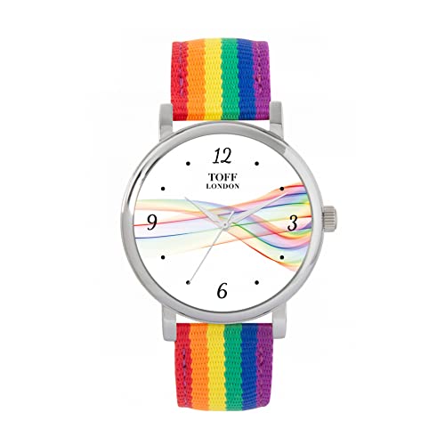 Toff London Pride Ribbon arabische Ziffern Uhr von Toff London