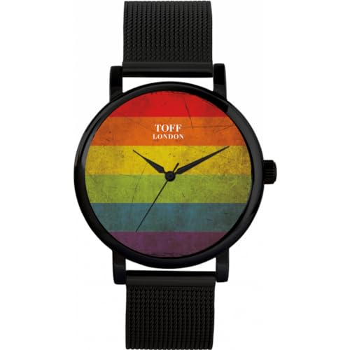 Toff London Pride Vintage-Textur-Regenbogenuhr von Toff London