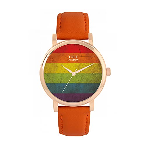 Toff London Pride Vintage-Textur-Regenbogen-Uhr von Toff London