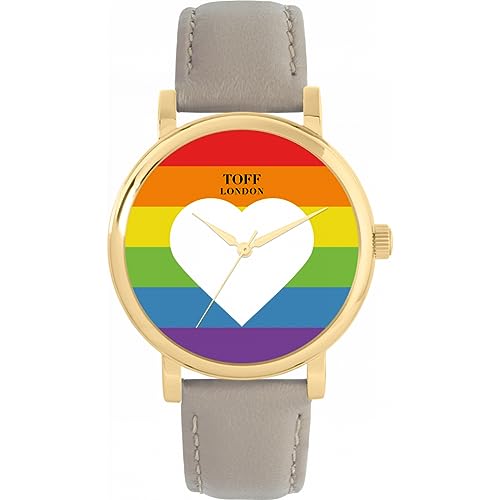 Toff London Pride White Heart Regenbogenuhr von Toff London