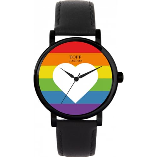 Toff London Pride White Heart Regenbogenuhr von Toff London