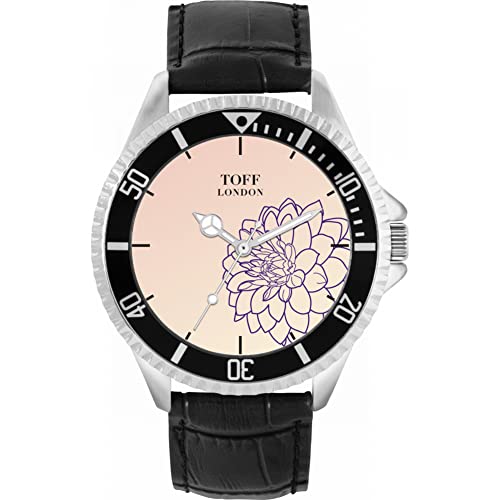 Toff London Lila Dahlie-Blumen-Uhr von Toff London