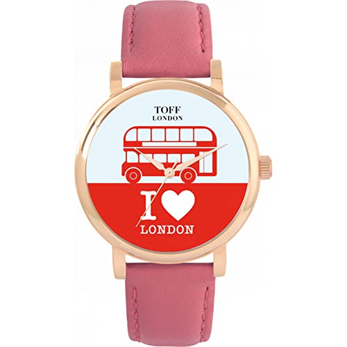 Toff London Red Doppeldecker Bus Uhr von Toff London