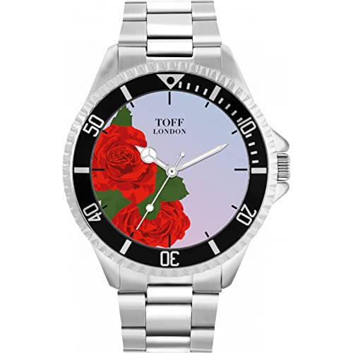 Toff London Rote Rosen-Blumen-Uhr von Toff London