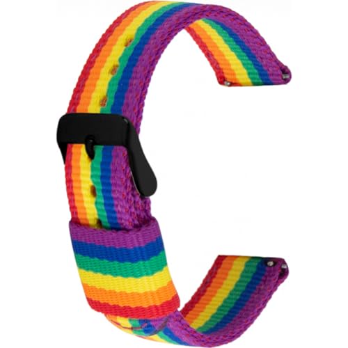 Toff London Regenbogen-Textilband mit schwarzer Schnalle von Toff London