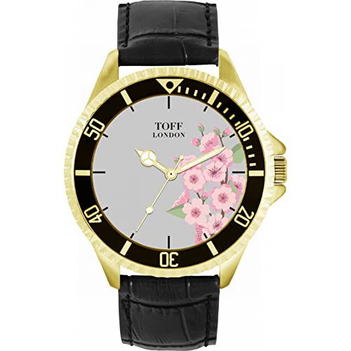 Toff London Rosa Kirschblüten-Blumen-Uhr von Toff London