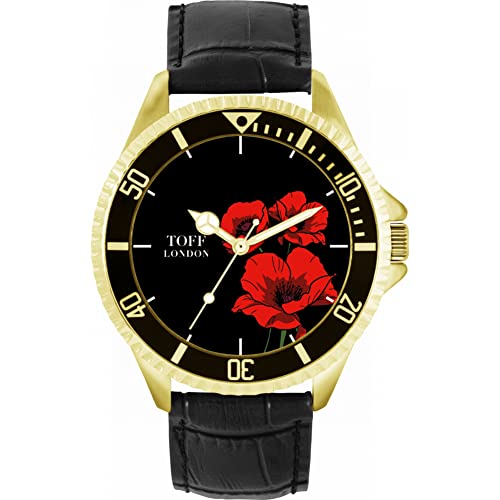 Toff London Rote Mohnblumen-Blumen-Uhr von Toff London