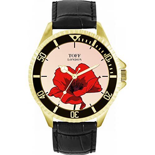 Toff London Rote Mohnblumen-Blumen-Uhr von Toff London