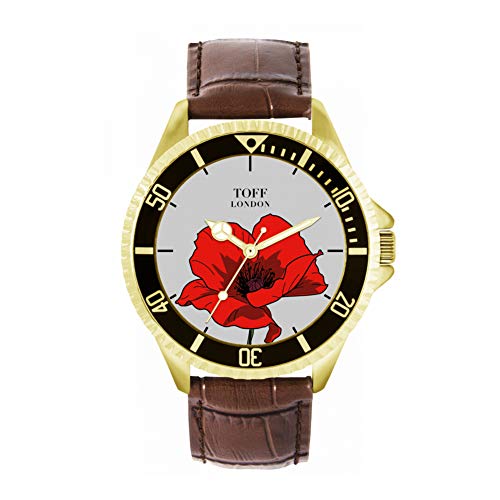 Toff London Rote Mohnblumen-Blumen-Uhr von Toff London