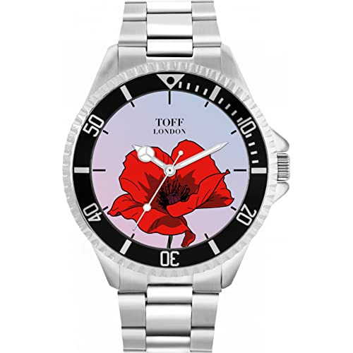 Toff London Rote Mohnblumen-Blumen-Uhr von Toff London