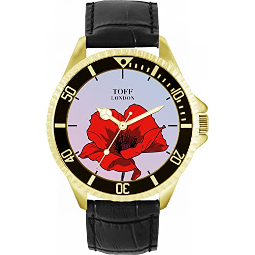 Toff London Rote Mohnblumen-Blumen-Uhr von Toff London