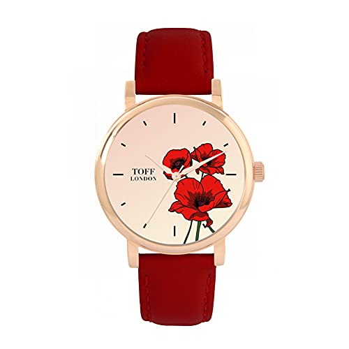 Toff London Rote Mohnblumenuhr von Toff London