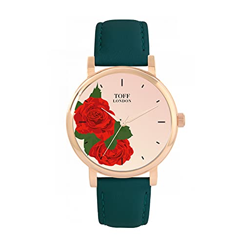 Toff London Rote Rosen-Blumenuhr von Toff London